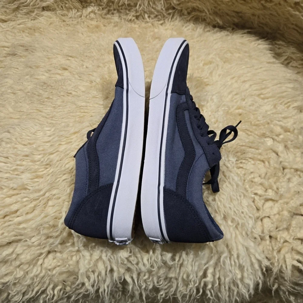 Mens‎ Vans Old Skool Navy Blue Canvas Casual Skateboarding Sneakers Size 10.5